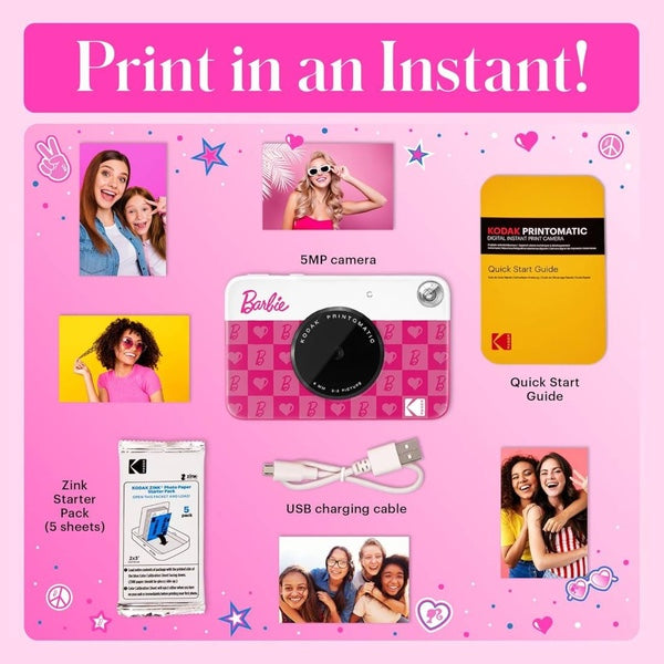 Kodak Barbie Portatile 5MP Stampa Foto 2x3” Autoadesive Kodak Barbie Portatile 5MP Stampa Foto 2x3” Autoadesive